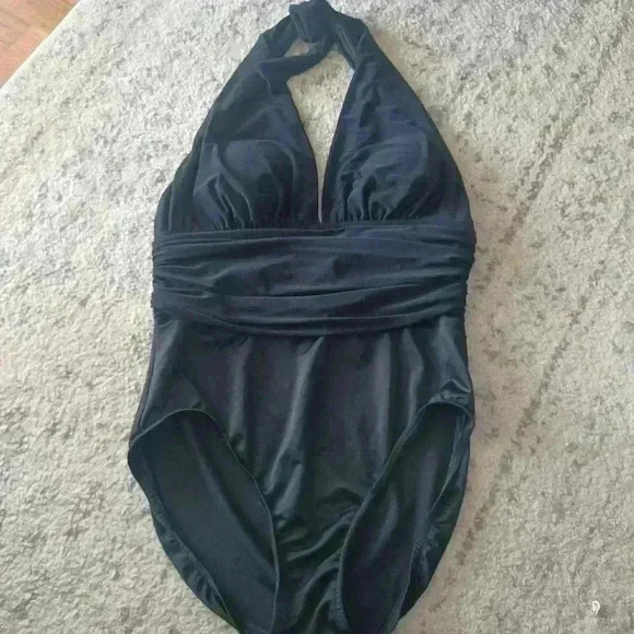 MagicSuit Womens Black Halter Padded Slimming Swimsuit L - Picture 7 of 15